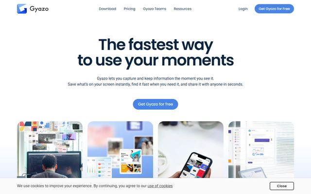 The Gyazo homepage