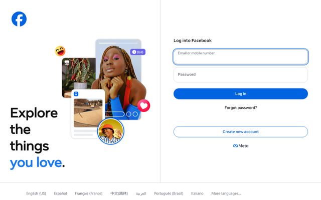 The Facebook homepage