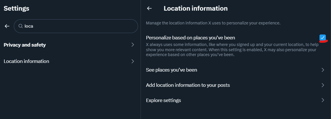 Instruction location information